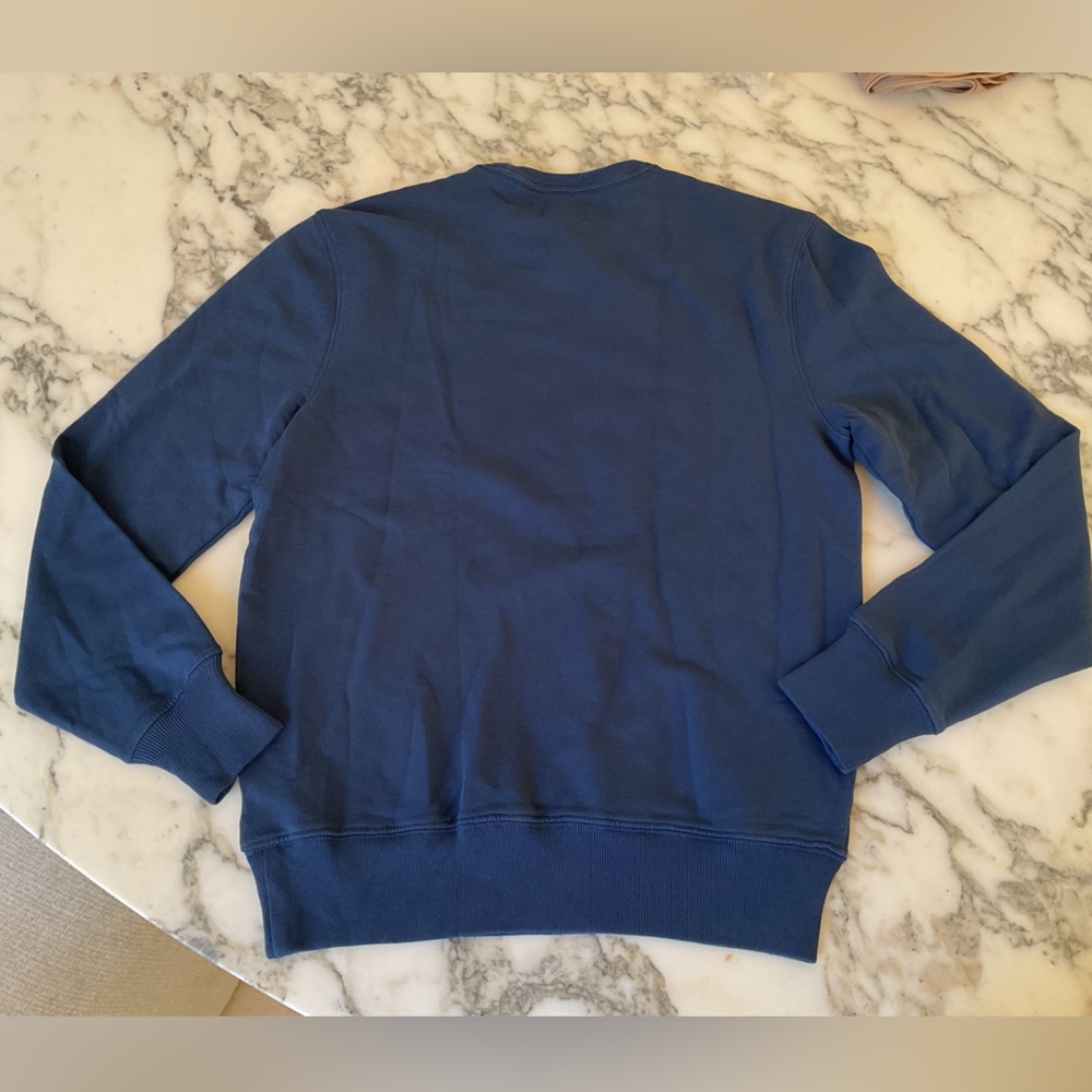 NWT J. Crew men’s blue crew neck 1983 Shark sweatshirt Sz S - Sliced above logo - Picture 3 of 6